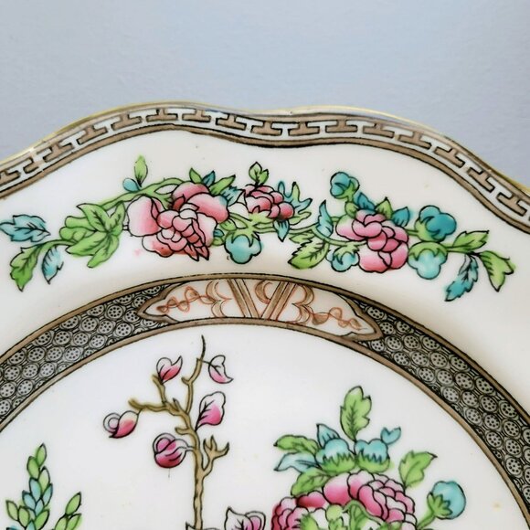 Antique Coalport Indian Tree DINNER Plate, Multicolor Scalloped, c.1891-1920 - Picture 3 of 7